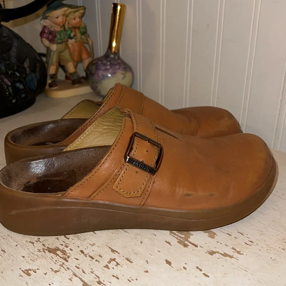 Birkenstock Tatami Brown Leather Clogs mules size 9 - Picture 3 of 7